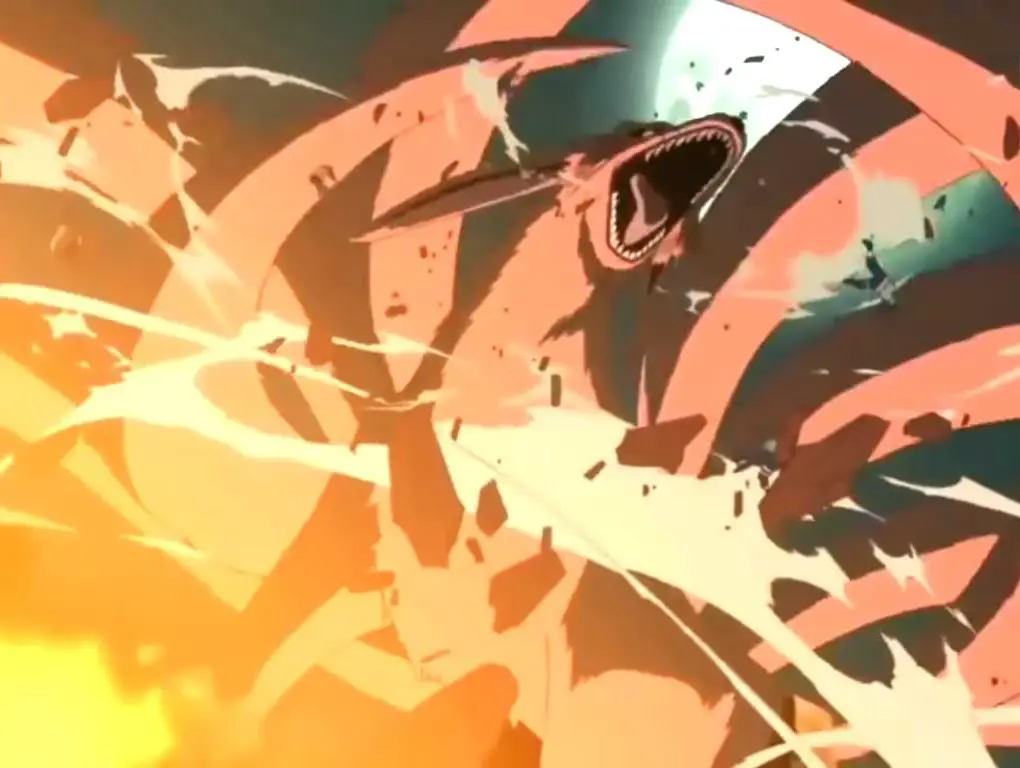 Nine Tails Kurama Attacks Hidden Leaf