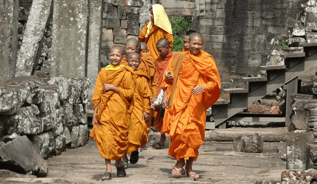 Monks wearing Orange