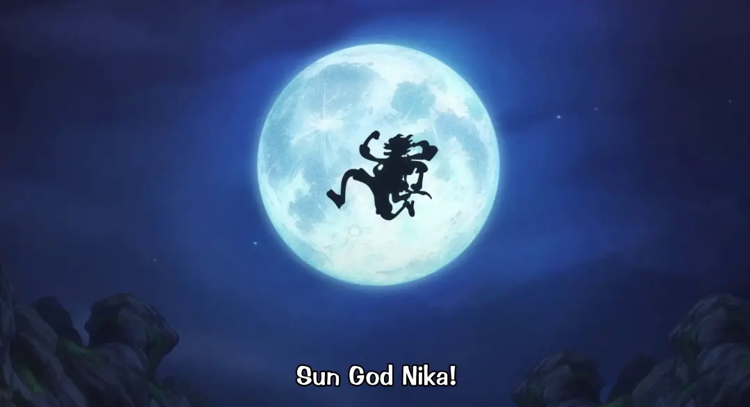 Luffy in Sun God Nika form