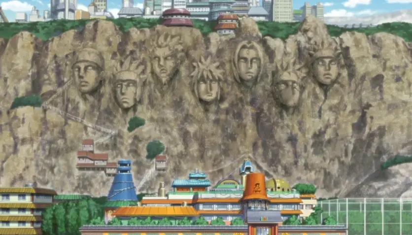 Hokage Monument with Naruto in it