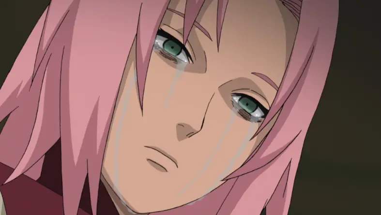 Sakura crying in Naruto