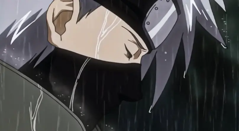 Sad Kakashi in Naruto
